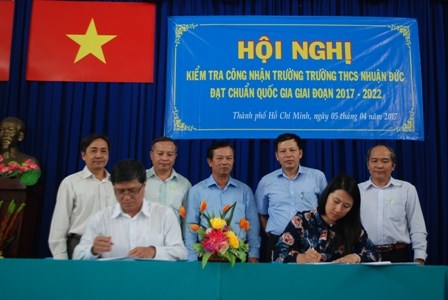 Hội nghị kiểm tra công nhận Trường THCS Nhuận Đức đạt Chuẩn Quốc gia giai đoạn 2017-2022
